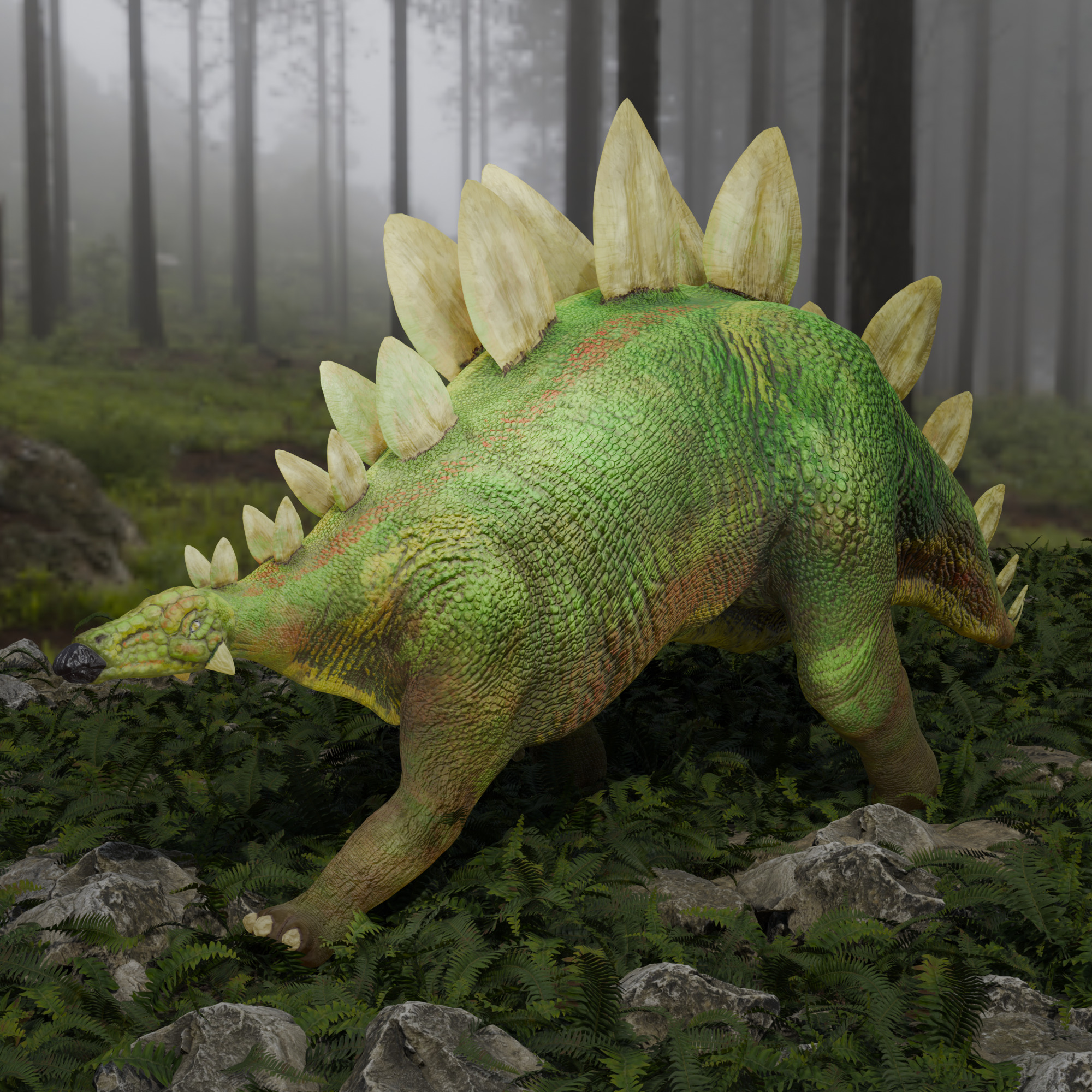 Stegosaurus Model and Rig